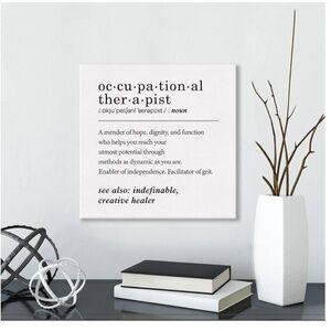 Occupational Therapist Definition Canvas Wall Art 8x8 Framed